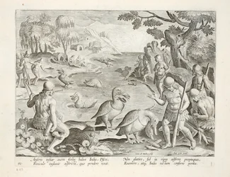 Semi-Naked Savages of India Using Pelicans to Catch Fish, plate 91, illustration from 